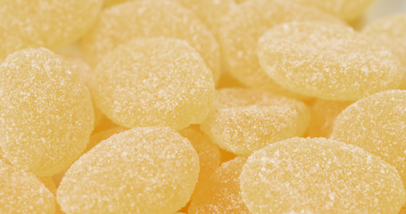 Yellow sugar candy