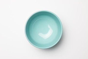 Blue bowl on white background