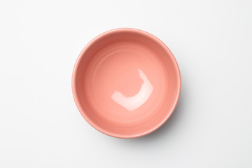 Pink bowl on white background © daizuoxin