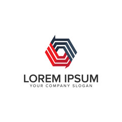 Abstract hexagonal logo design concept template. fully editable vector