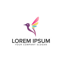 soft Multicolor bird logo design concept template. fully editable vector