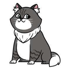Cartoon Fat Cat Vector Illustration