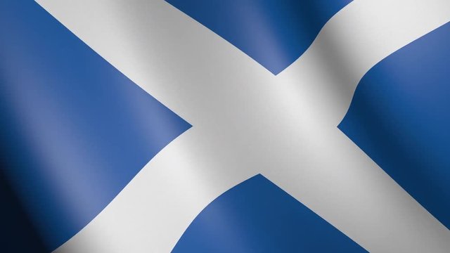 Flag of Scotland with fabric texture, seamless loop