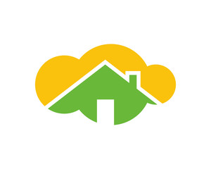 cloud house housing home residence residential residency real estate image vector icon