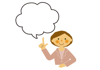 女性会社員のイラスト。秘書。案内係。