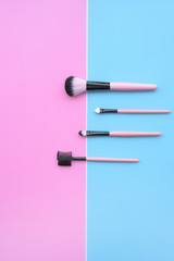 Set of makeup brushes for background