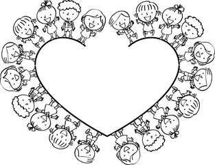 kids with heart shape