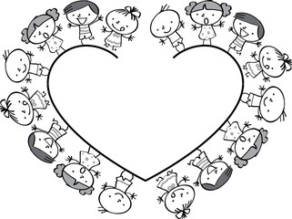 kids with heart shape