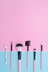 Set of makeup brushes for background