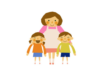 お母さんと子供のイメージ。保育士のイメージ。育児のイメージ。