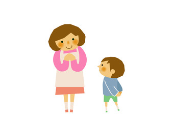 お母さんと子供のイメージ。保育士のイメージ。育児のイメージ。