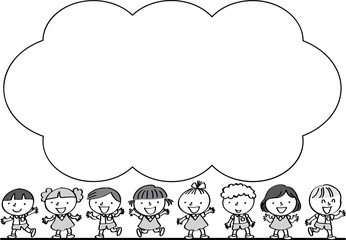 cartoon kids with borer