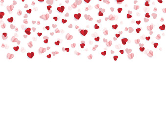 Happy valentine day with creative Heart confetti background. Vector illustration