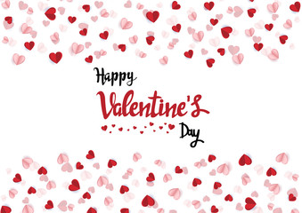 Happy valentine day with creative Heart confetti background. Vector illustration