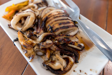 Philippine traditional food Grilled Squid