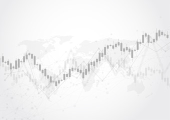 Business candle stick graph chart of stock market investment trading on white background design. Bullish point, Trend of graph. Vector illustration