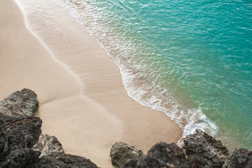 ocean seashore with beautiful color sea waves