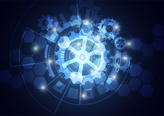 Futuristic technology background, Digital technology and engineering concept. Vector illustration.