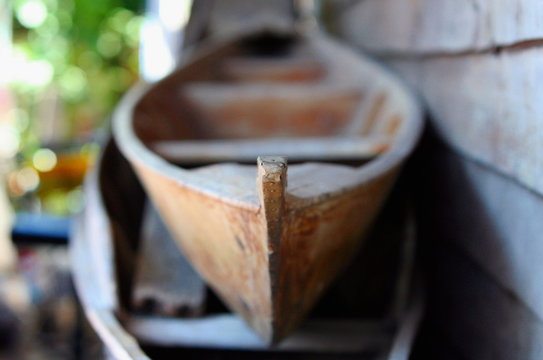 Thai wooden river boat