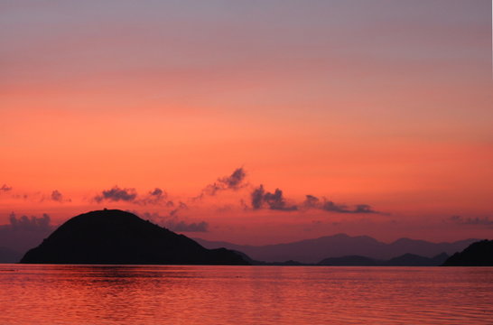 Mystical sunrise over Komodo