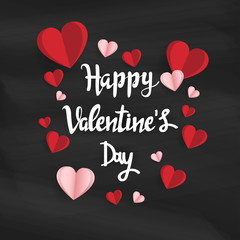 Happy valentine day. with creative love composition of the hearts. Vector illustration