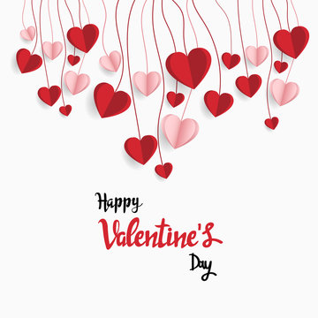Happy valentine day. with creative love composition of the hearts. Vector illustration