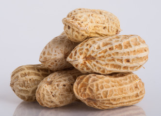 nuts on the white isolated background