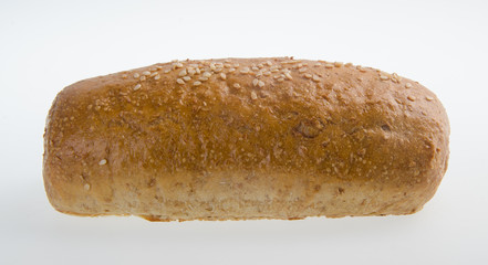 bread, homemade whole wheat bread on a white background