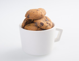 Chocolate Chip Cookies Isolated On White Background