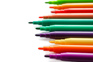 Fototapeta premium colorful markers isolated on white background