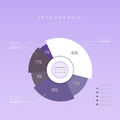 Violet color info graphic design
