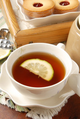 Cup of tea with a lemon     