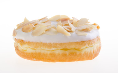 donut, almond donut on background