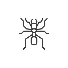 Ant worker line icon, outline vector sign, linear style pictogram isolated on white. Pismire symbol, logo illustration. Editable stroke