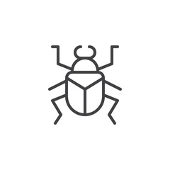 Beetle insect line icon, outline vector sign, linear style pictogram isolated on white. Dor symbol, logo illustration. Editable stroke