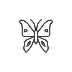 Butterfly line icon, outline vector sign, linear style pictogram isolated on white. Symbol, logo illustration. Editable stroke