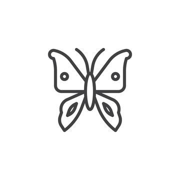 Butterfly line icon, outline vector sign, linear style pictogram isolated on white. Symbol, logo illustration. Editable stroke