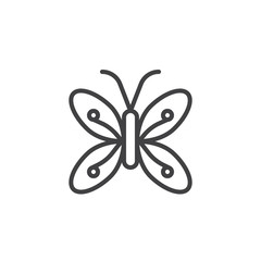 Butterfly line icon, outline vector sign, linear style pictogram isolated on white. Symbol, logo illustration. Editable stroke