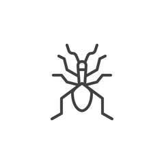 Insect line icon, outline vector sign, linear style pictogram isolated on white. Ant symbol, logo illustration. Editable stroke