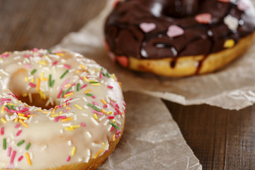 Donuts on craft paper