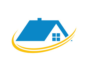 blue roof house housing home residence residential residency real estate image vector icon 1