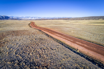 Fototapeta na wymiar road across Colorado foothills