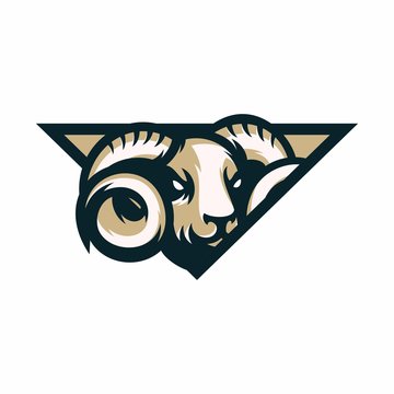 Animal Head - ram - vector logo/icon illustration mascot