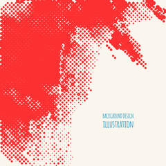 Halftone illustration. Red color Brachure.