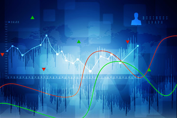 2d rendering Stock market online business concept. business Graph 