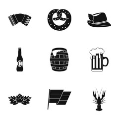 Oktoberfest icons set, simple style