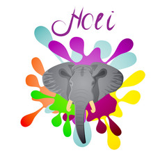 Holi indian spring festival of colors background vector illustra