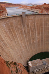Glen Canyon Dam on Colorado River in Arizona in the USA

