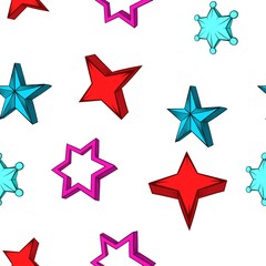 Obraz premium Types of stars pattern, cartoon style
