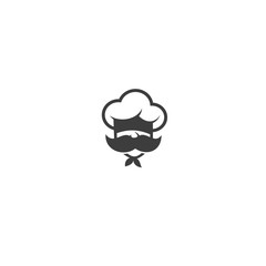 Chef with mustache and hat vector illustration.